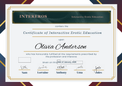Zertifikat: Certified Somatic Bodyworker — Intereros (Interactive Erotic Education)